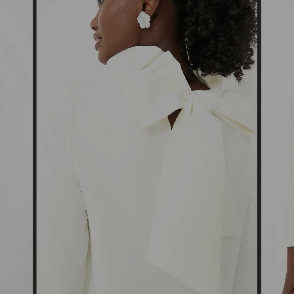 TUCKERNUCK IVORY NWOT RUFFLE TIE NECK SHIRT SIZE XL